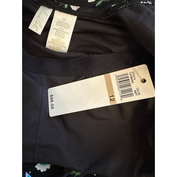 Anne Cole Square Neck Front Shirred Flattering One Piece Floral Swimsuit Size 12 - Picture 6 of 7